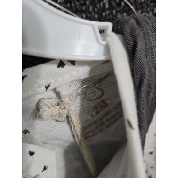 Girl Infant 12 Month Dress Shirt Set Gray White New NWT - Picture 3 of 4